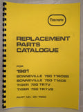 TRIUMPH TR7RV TIGER T140E BONNEVILLE PARTS BOOK MANUAL 1981 - 99-7502 - TP52