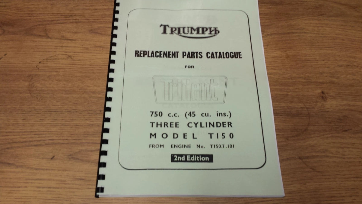TRIUMPH T150 TRIDENT PARTS BOOK MANUAL 1969 - TP60