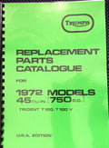 TRIUMPH T150 TRIDENT PARTS BOOK MANUAL 1972 - TP63