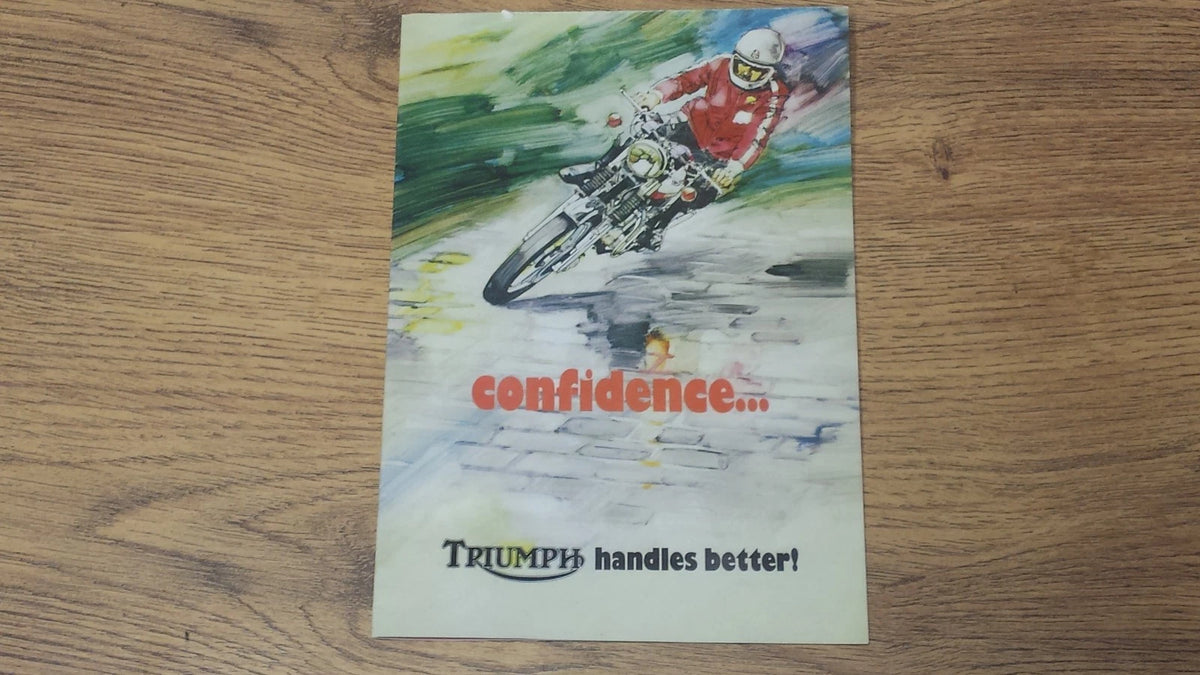 TRIUMPH SALES BROCHURE POSTER T140 BONNEVILLE TR7 1976-77 - TRI-SB-76
