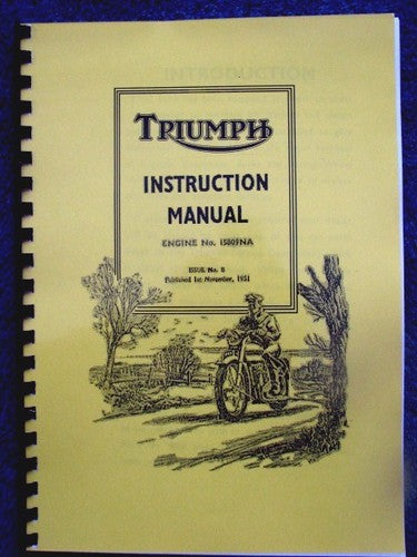 TRIUMPH 5T 6T TR5 T100 INSTRUCTION MANUAL 1952 WORKSHOP BOOK - TW15