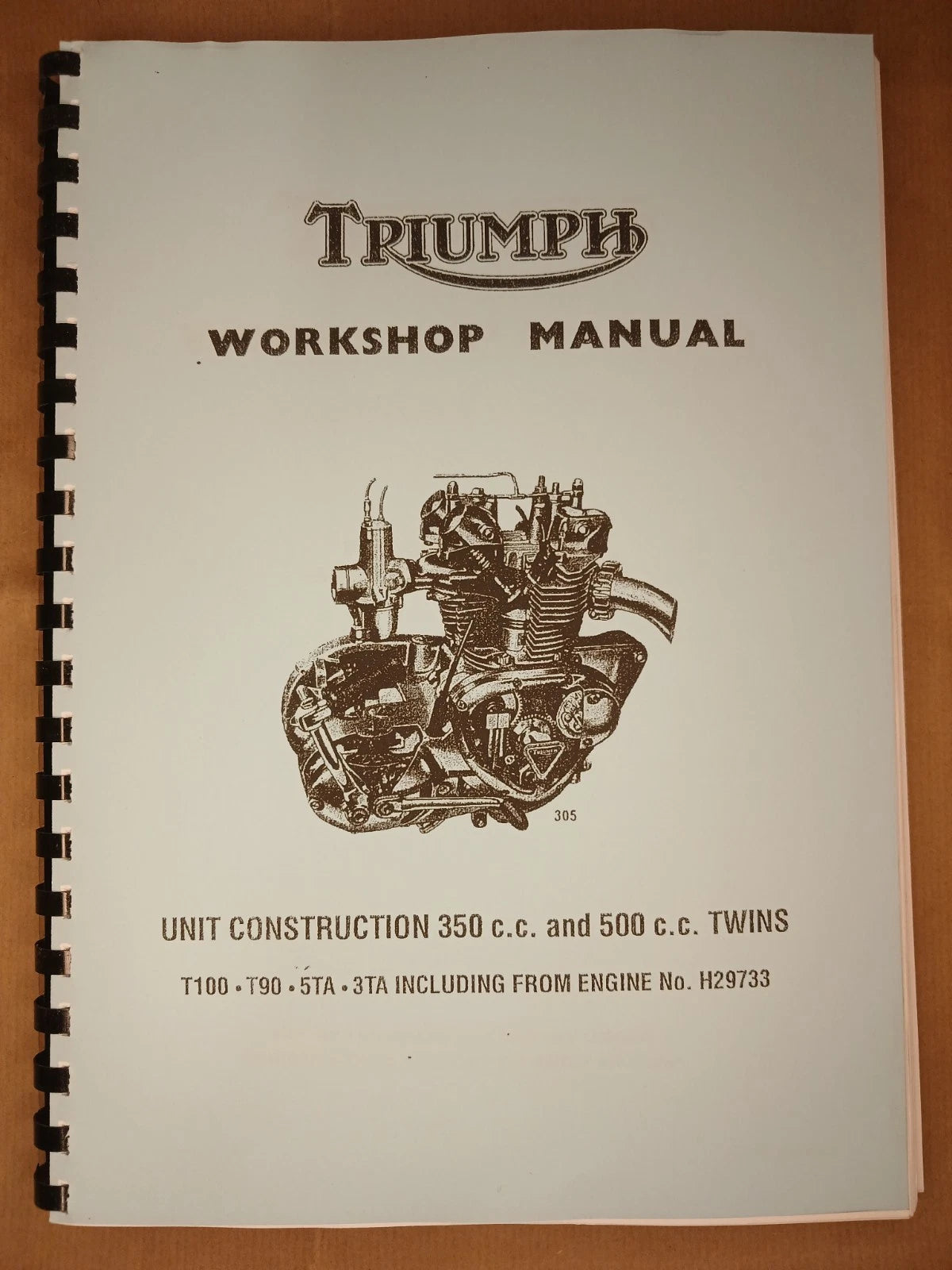 TRIUMPH 5TA 5TA T100 T90 T100C WORKSHOP MANUAL 1966-73 99-0843 & 99-0948 - TW26
