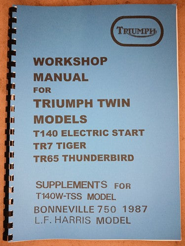 TRIUMPH TR7RV T140 E/S TSS TR65 HARRIS BONNEVILLE WORKSHOP MANUAL BOOK TW36