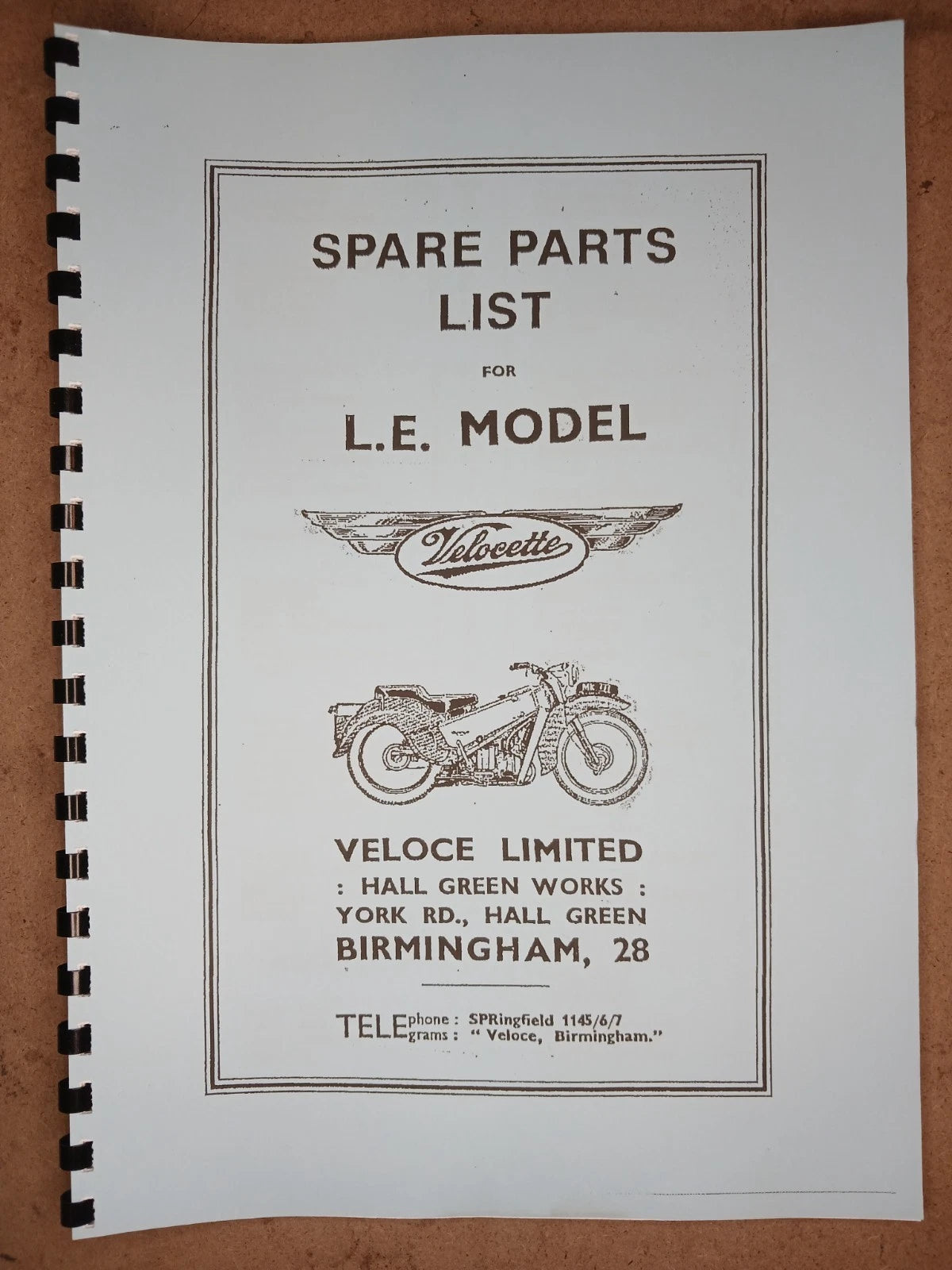 VELOCETTE LE MODELS 1959-71 - PARTS BOOK MANUAL - HARD COPY - VELP09