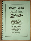 VELOCETTE VALIANT MODELS WORKSHOP SERVICE MANUAL HARD COPY 1956-64 - VELW08