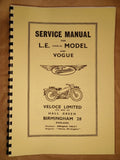 VELOCETTE LE MK3 & VOGUE MODELS WORKSHOP SERVICE MANUAL - VELW10
