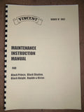 VINCENT BLACK PRINCE SHADOW KNIGHT RAPIDE SERIES D INSTRUCTION MANUAL VIN08 1957