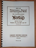 NORTON MODEL 19, ES2 & 50 1958 MAINTAINANCE & INSTRUCTION BOOK - NOW13