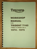 TRIUMPH T160v TRIDENT WORKSHOP BOOK MANUAL 1975 - TW39 - 00-4225